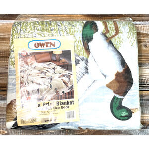 Vintage New Owen Acrylic Print Ducks In Flight Blanket Full/Twin 72"x 90" USA